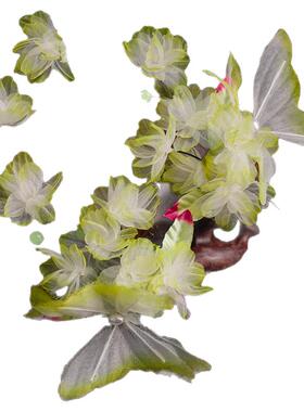 古风绿色花朵蝴蝶发夹