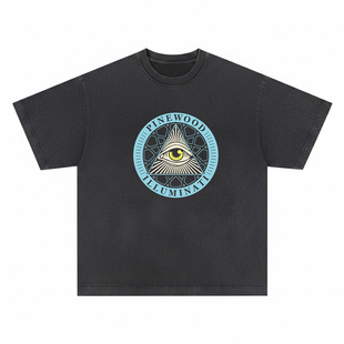 光明会Illuminati短袖T恤光照派全视之眼共济会上帝之眼做旧男女