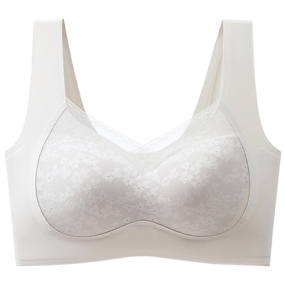 菇娘家大码内衣女2025新款大胸显小防下垂轻薄显瘦无痕蕾丝文胸