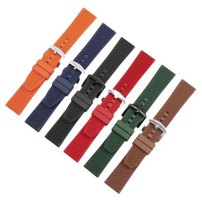 登山运动表链防水防尘氟橡胶表带