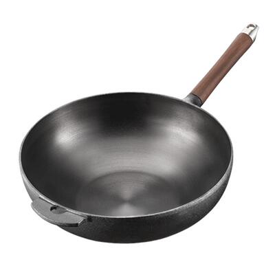 铁锅已开锅打磨铸铁锅无涂层32cm