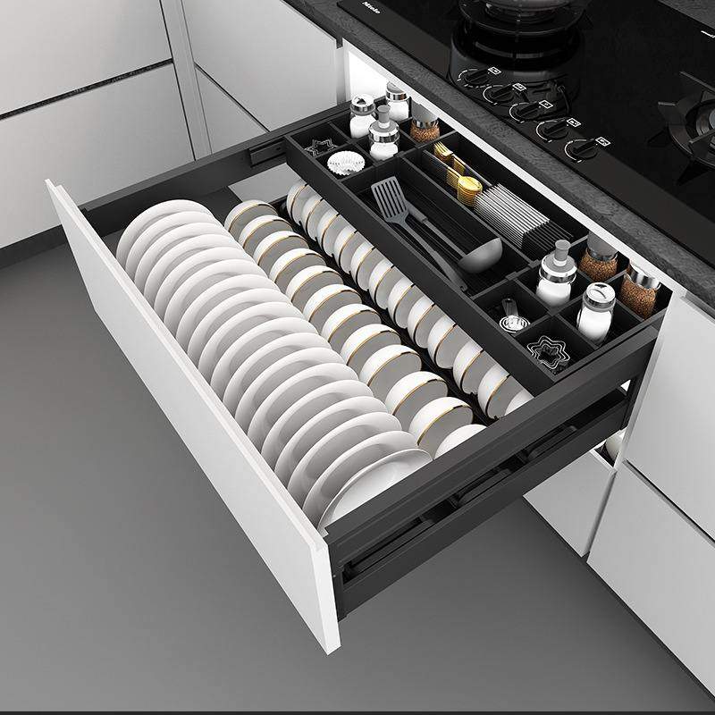 飞鸥拉篮厨房橱柜双层抽屉式加深大容量抽中抽深柜碗碟篮铝合金,家装主材,拉篮,淘宝优惠券,粉丝福利购,淘宝优惠卷