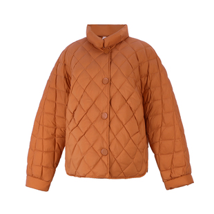 金台绣短款羽绒服女立领轻薄简约鸭绒外套菱格保暖冬ECD5S289