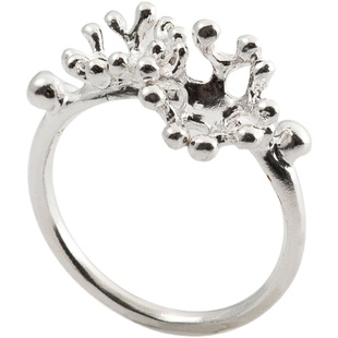 原创设计创意戒指女小众设计99纯银花卉时尚清新甜美气质刻字银饰