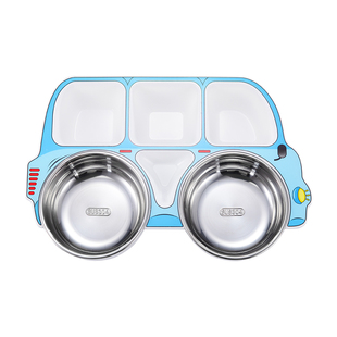 304不锈钢宝宝分格餐盘卡通吃饭碗套装防摔可爱家用儿童餐具辅食