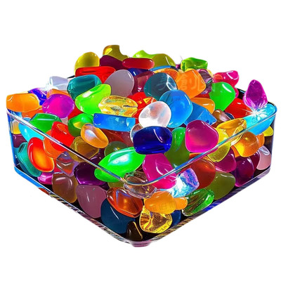 夜光石鱼缸造景发光石头鱼缸装饰