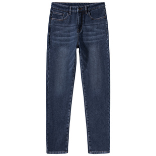 啄木鸟高端加绒加厚牛仔裤男冬季超厚保暖宽松直筒长裤休闲裤子男