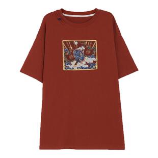 【金榜题名 胜券在握】森女部落红色高考T恤女夏季宽松短袖上衣