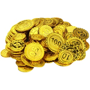 亲子表演cos海盗道具金银铜币假币游戏币美元面值10元5元100元
