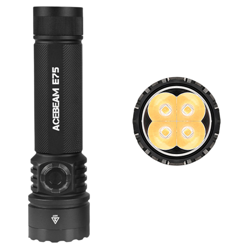 ACEBEAM E75四核心高效率LED强光充电手电筒防水家用露营户外爬山