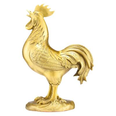 纯铜大公鸡化烂桃花金鸡家居饰品
