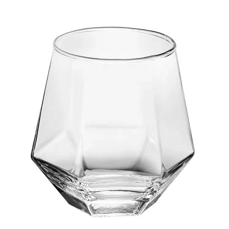 耐热ins气泡棱形苏打水玻璃杯