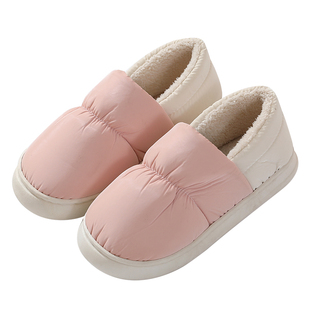 棉拖鞋包跟女冬季室内居家居用防滑厚底毛绒拖鞋男冬天防水保暖鞋