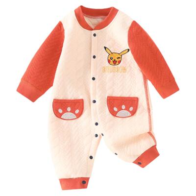 三层夹棉保暖连体衣秋冬装