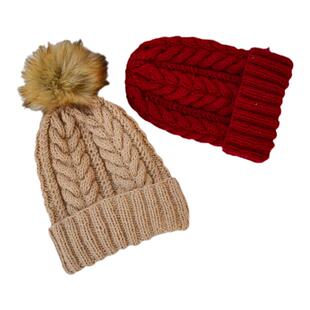 秋韵大衣线麻花款冬季毛线帽子手工编织材料包送教程视频 棒针diy