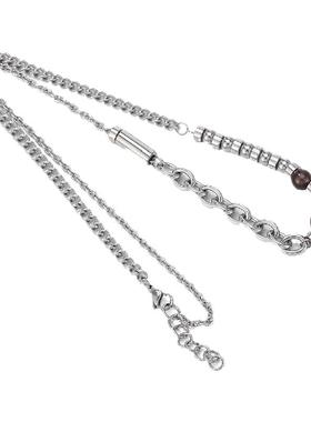 嘻哈风可调节钛钢情侣项链吊坠