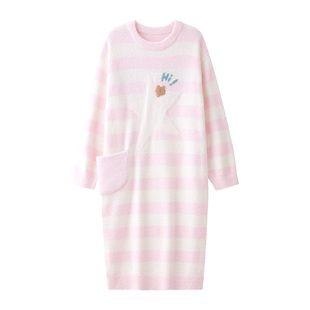 likeuu女童睡衣家居服a类保暖抗静电秋冬新款女孩长袖睡裙可外穿