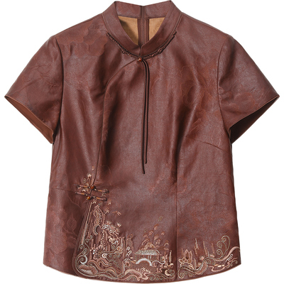 高端品牌龟纹香云纱真丝两件套女