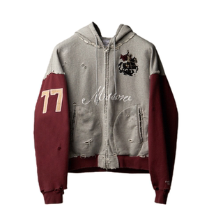 Protocol index俄罗斯限定骑士战马做旧磨破拉链帽衫美式休闲外套