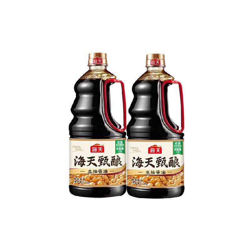 海天酱油甄酿生抽2.0kgx2瓶酿造酱油大瓶装烹饪提鲜凉拌家用调味 造大实拍商品图