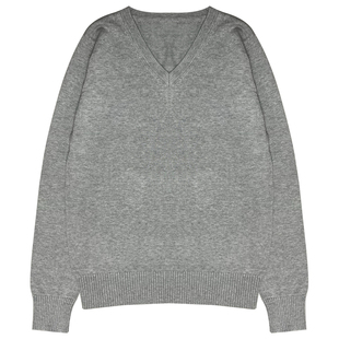 LF原创V领毛衣女纯棉纯色学院风日系JK制服秋冬外套头针织衫长袖