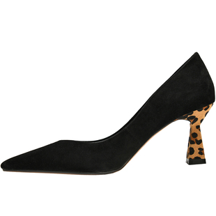 皮厚先生 2024春季新款小方头女鞋 真皮粗跟小皮鞋高跟鞋深口单鞋