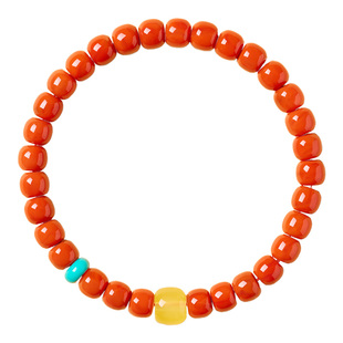 庆祥泰柿柿如意南红手串天然云南手链女款红玛瑙本命年马年手串