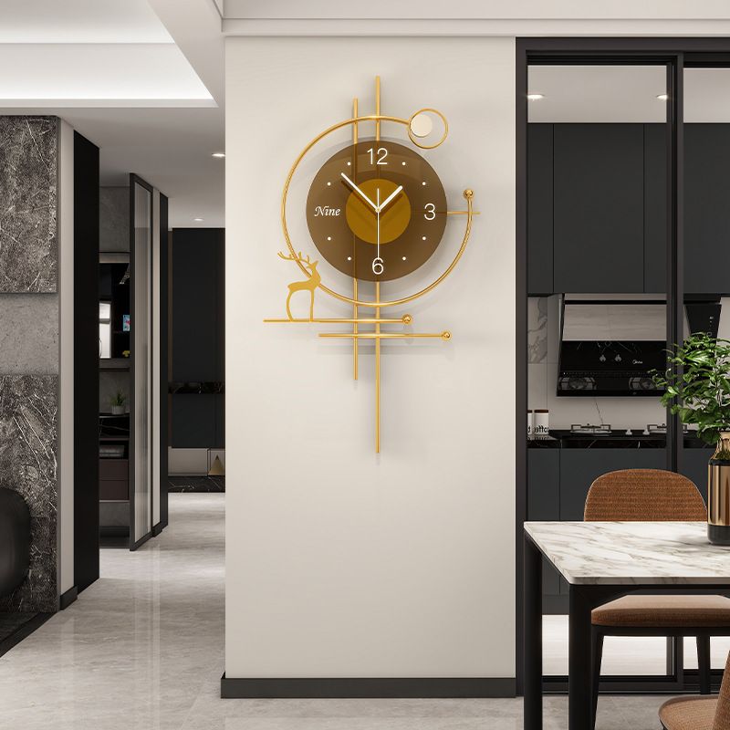 挂钟轻奢高级感现代简约家用装饰时钟挂墙时尚创意客厅钟表免打孔