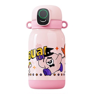宝选指纹保温杯水杯儿童智能解锁吸管水杯上学专用高颜值指纹锁