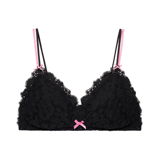 奶糖女孩慕斯甜心无钢圈内衣女小胸聚拢大胸防下垂蕾丝法式文胸罩