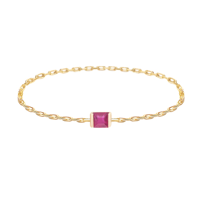 Yi Collection 14K 小巧红宝石链戒 超模朴秀芝李丹妮同款