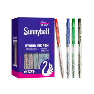 Sunnybelt德国混色中油笔0.7mm展示盒装48支套装学生办公文具书写