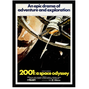 2001太空漫游 电影海报装饰画 餐厅酒吧 有框 挂画 复古怀旧壁画
