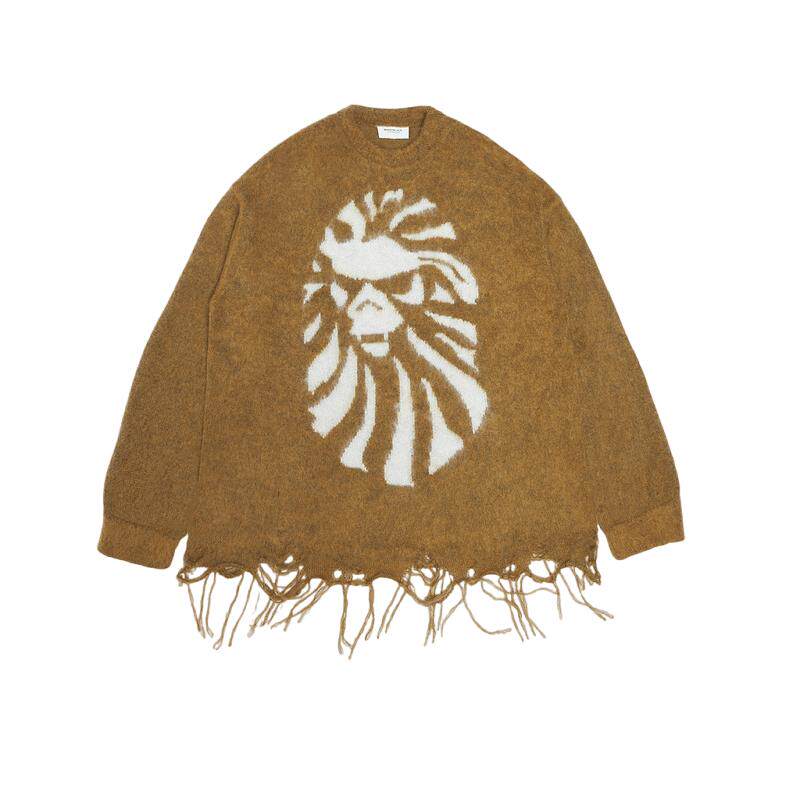 破洞流苏针织毛衣BAPE