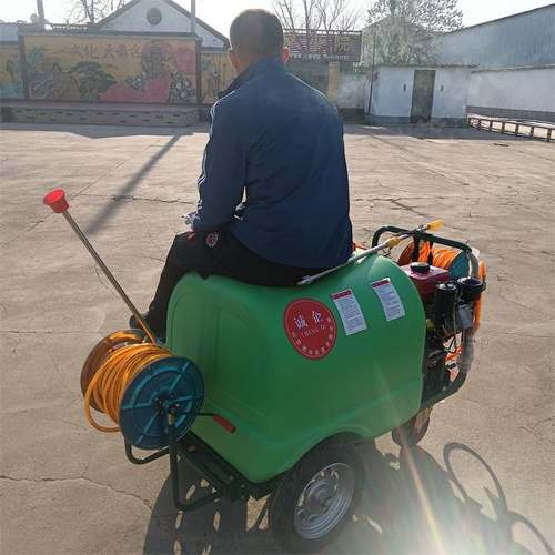 柴油电启动推车式打药机300L 园林物业手推式打药车