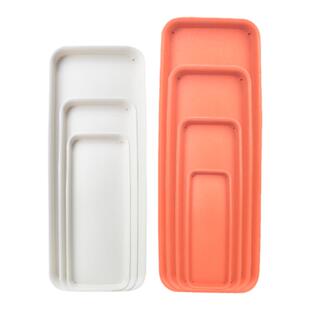 花博士加厚加深磨砂树脂长方形多肉绿植花卉托盘塑料地面接水盘