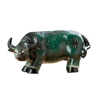 景德镇陶瓷风水青牛镇宅招财大绿水牛摆件华尔街牛玄关牛年生肖牛
