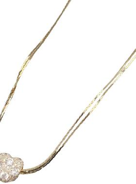 法式简约锆石爱心吊坠链条项链