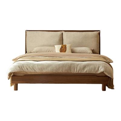 简约实木双人床布艺软包更舒心