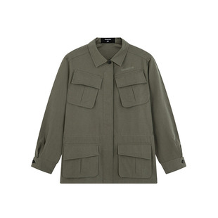 i.t GROUNDZERO美式复古宽松百搭小众翻领夹克多口袋工装外套女