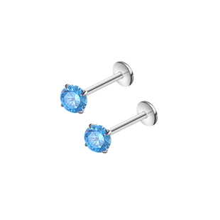 养耳洞F136钛合金内螺旋耳钉女 爆闪钻锆石耳蜗耳骨钉植入级耳环