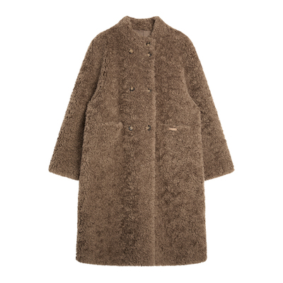 ELLE复古长款毛绒外套女