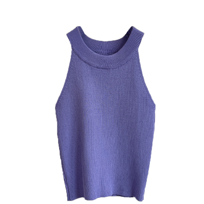 歌倍尚短款内搭挂脖复古吊带背心