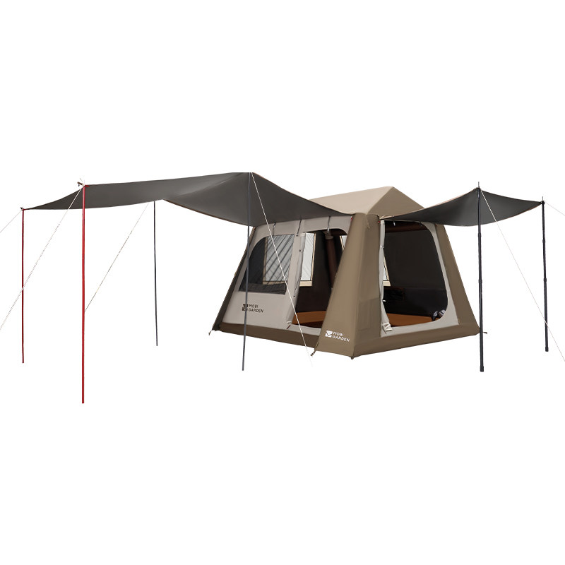 牧高笛假日山居6.0充气自动帐篷天幕二合一黑胶防晒露营过夜家庭