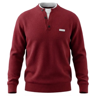 INSstudios 国潮情侣美式「亨利领假两件毛衣」宽松老钱风针织衫