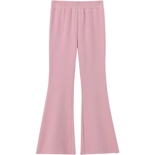 女童休闲裤子春装2026新款洋气儿童纯色喇叭裤小女孩高腰马蹄裤潮