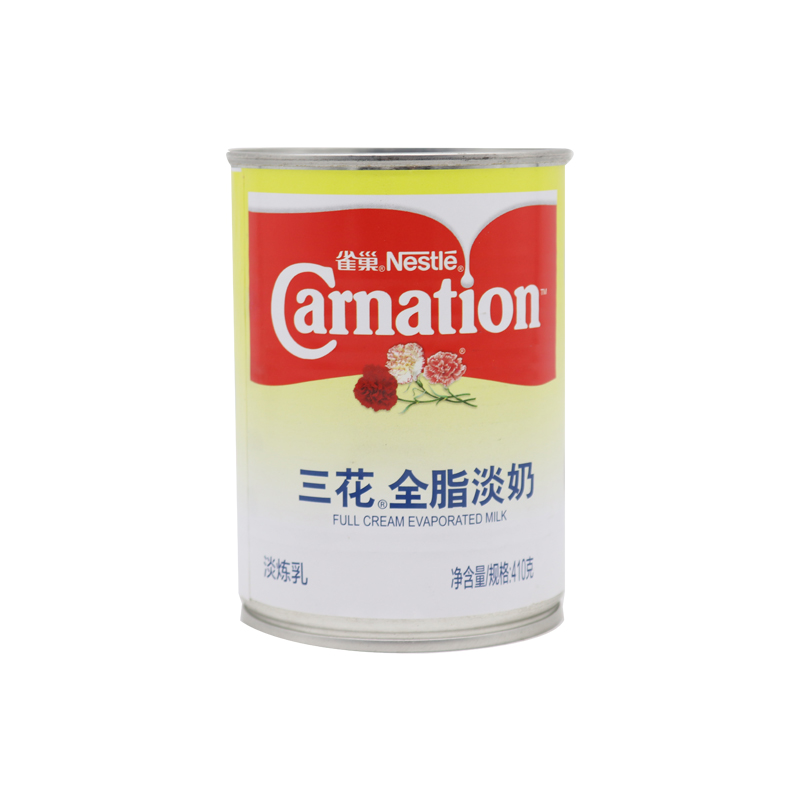 正品雀巢三花全脂淡奶410g烘焙原料家用原装丝袜奶茶咖啡甜点冲调