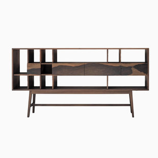 野径生活 岁月茶边柜茶杯架侘寂风玄关展示柜中式简约博古陈列架