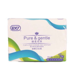 双灯加韧压花平板卫生纸厕纸400张家用草纸厕所专用手纸官方旗舰