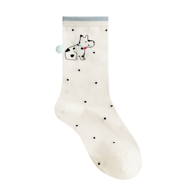 韩系蝴蝶结可爱小猫中筒袜子